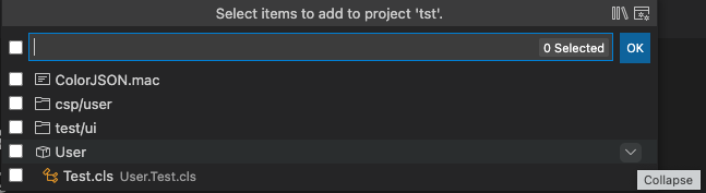 Add to Project UI