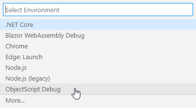 Select debug environment.